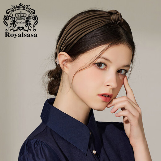 Royal sasa Korean autumn and winter hair hoop simple cross-knotted wide-brimmed face wash headband pressed hair women's headwear