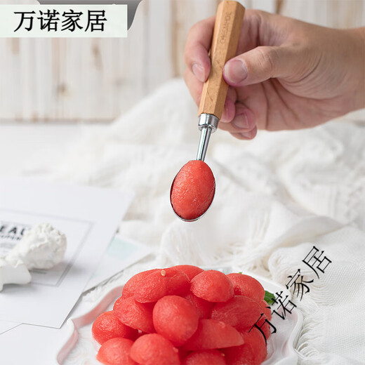 Sailoto fruit scooper, carved stainless steel ice cream scoop, watermelon scoop, handmade platter tool, fruit scoop scooper, three-piece ball set