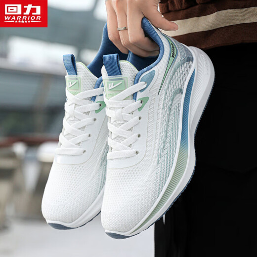 Zapatos deportivos guerreros zapatos para correr para hombres, zapatos para hombres voladores transpirables para hombres G497c blanco/verde 42