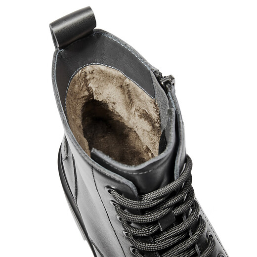 Senda Martin Boots para mujeres Año Nuevo Invierno Compañero Invierno Siguiente Motocicleta Botas cortas Cortas XFC01DD4 Negro Fleece 40