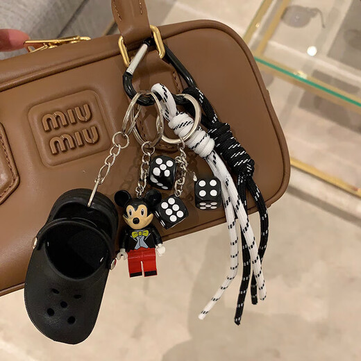 Yunpo Miu Serie Anhänger Ins Blogger gleicher Stil Personalisiertes Auto Schlüsselbeutel Hanging Orament Flouged Wanderseil Braid Paar Brown Dachshund Hund #5009