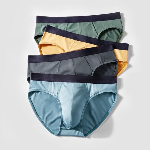 Jianjiang's carefully selected gift box contains 60 modal men's briefs, comfortable mid-rise seamless thong men's underwear, niobium yellow + zirconium blue + manganese green L (suitable for 100-120 Jin Jin equals 0.5 kg)