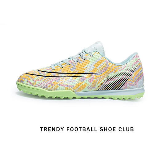Weibugc Ronaldo Assassin 15 Avocado Limited Edition Männer und Frauen Erwachsener ein G Long Ding Children TF gebrochener Nagel-Low-Top-Training Fußballschuhe 761-Green (Long Ding) 36 mit Fußballsocken + Legging Board + Schuhtasche