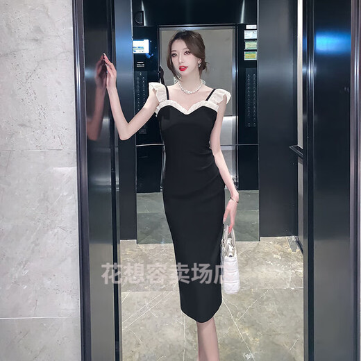Tender dress for women party evening dress for women high-end small French little black skirt new fashionable pure desire sexy skirt black [high quality] M [recommended 95-105 Jin [Jin equals about 0.5 kg]]
