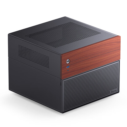JONSBO N4 black NAS case (M-ATX motherboard/SFX power supply/walnut wood trim/division structure/6 large and 2 small hard drive bays/120mm*1 fan)