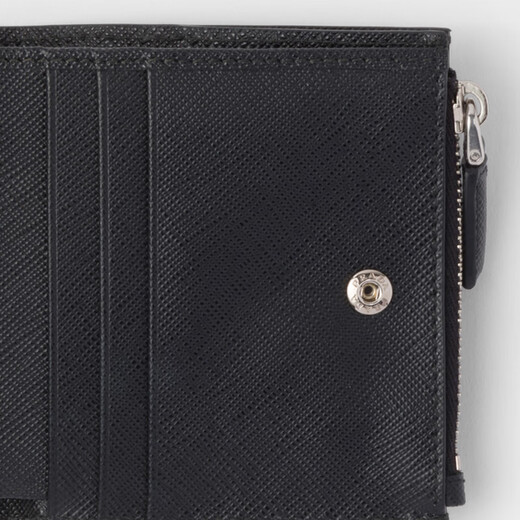 PRADA/Prada gift men's Saffiano cow leather small wallet wallet black