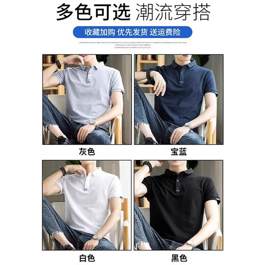 真维斯男士衫短袖纯棉上衣服夏季新款休闲翻领白色t恤男装 505白色 XL