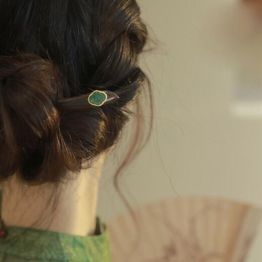 LANSILL simple new Chinese style black sandalwood hairpin for women ancient style high-end daily hairpin women's cheongsam birthday gift B8Y306 sandalwood green Ruyi hairpin exquisite gift box