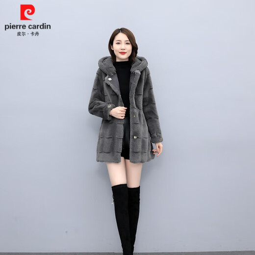 
Piercardan Haining Fur Coat Women's Slim Medium-length Hooded Fur Integrated Mink Female Mink Coat Winter Gray (100% Fur Integrated) Spot M (85-100Jin [Jin equals 0.5 kg] Give 98 yuan plus