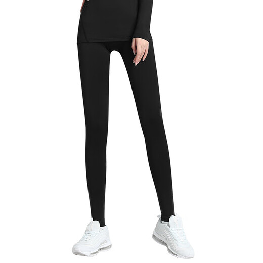 Alen Botun Winter Warm Pants Women's Velvet Sports Yoga Basement Quick-Drying High-Elastic Slimming Tights Fat mm Shark Pants Black Thin Velvet Slimming Warm 3XL 170-190Jin Jin is equal to 0.5 kg