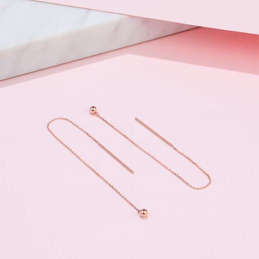 Saturday Fuhong 18K gold earrings for women, long color gold earrings, earrings birthday gift KI091457 pair