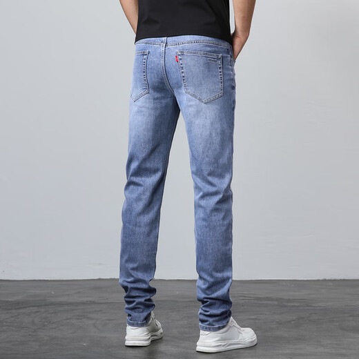
Spring and summer extended men's pants 115 tall elastic slim-fitting jeans 190 boys' long legs are super long 9901 blue extended version [110-115cm] 32