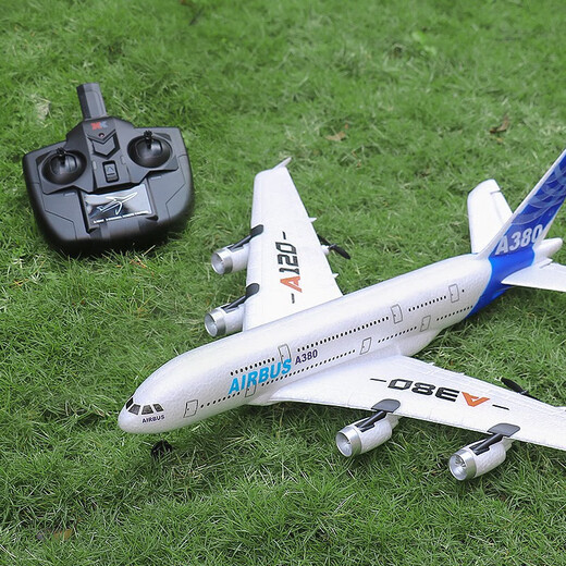 Dwi modèle d'avion télécommandé en mousse à voilure fixe pour enfants Airbus a380 planeur école primaire jouet garçon drone éclairage contrôlable + auto-stabilisant 2,5 passes planeur A380 norme officielle