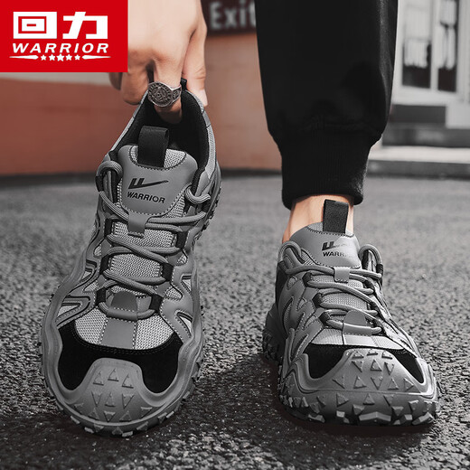 Warrior Dad Schuhe Männer vielseitige Gelegenheitsmänner Schuhe Sport Laufschuhe Männer 3891 Grau/Schwarz 44