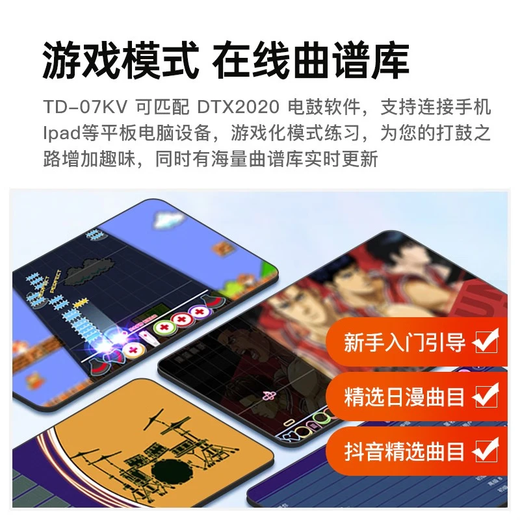 罗兰电子鼓td07kv/td07dmk架子鼓成人儿童练习娱乐专业演奏考级电鼓 5鼓4镲 07KV+PM100音箱+礼包