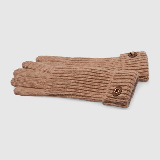 GUCCI double G wool cashmere blend gloves gift camel S