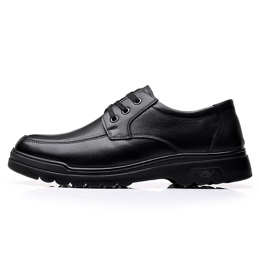 
Portulese leather shoes for men versatile lace-up business formal casual shoes lightweight round toe daddy shoes 6627 black 44