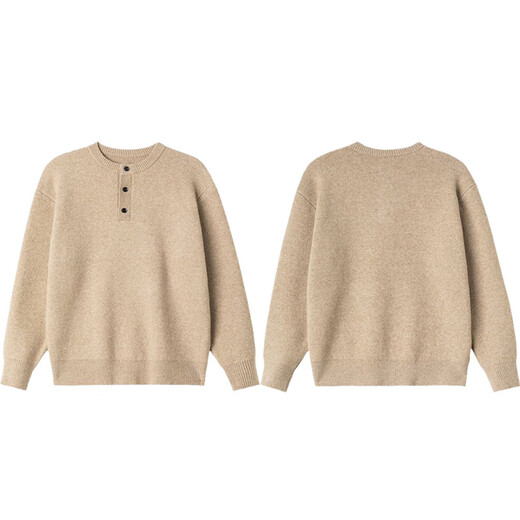 Dances with Wolves (DANCING WOLVES) xxbro men's #Henry collar thickened winter lazy style knitted inner sweater men's versatile loose bottoming shirt dark gray M