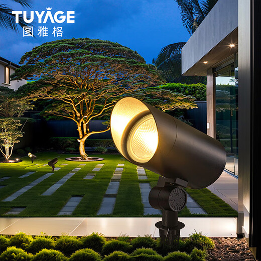 Tuyage tree light outdoor waterproof tree light led courtyard garden landscape villa lawn ground lamp 90mm diameter (ground plug type) 12W warm light