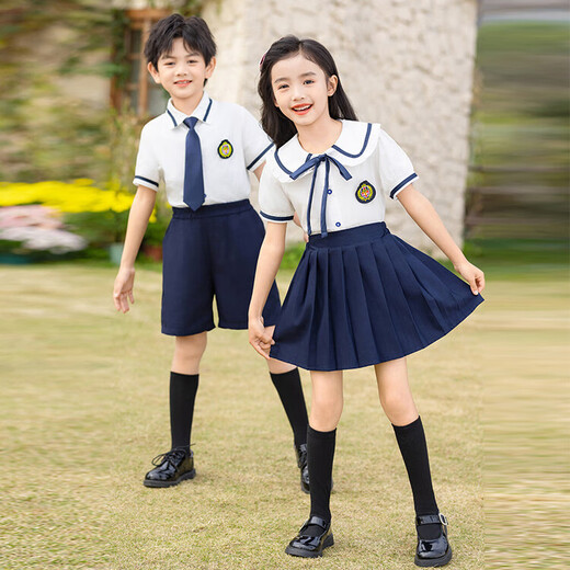 
Disney kindergarten clothing summer clothing British college style children's school uniform set elementary school uniform summer graduation photo clothing boy 6621+ tie aooqssg 130 Recommended height 120-130cm Age 7-8 years old