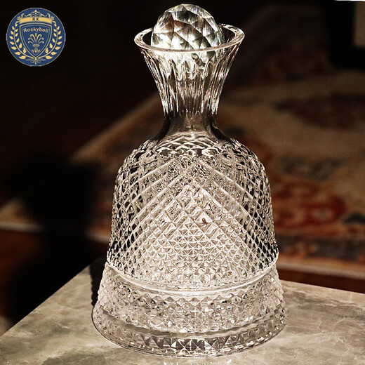 Xiangxing high-end crystal glass red wine decanter wine wine set with cover rotating wine decanter jug wine bottle rotating cover decanter cleaning beads 1500ml