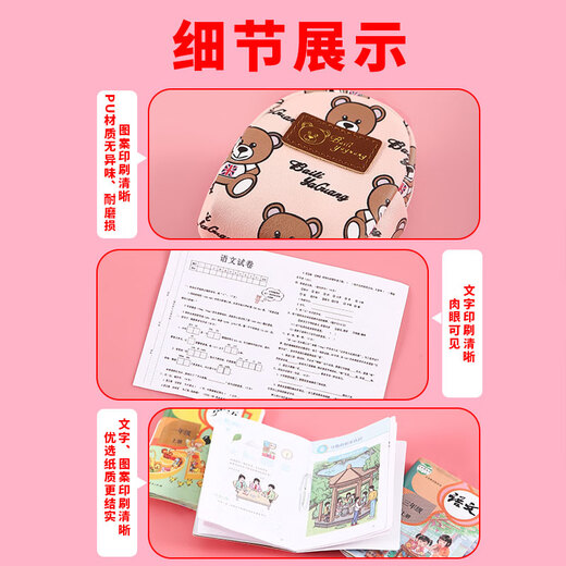 Jianweishen Mini Schoolbag and Mini Stationery Set Mini Juego completo de Play House Toys Schoolbag Books White
