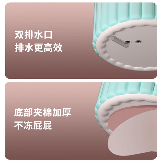 Haoqi aufblasbarer Blase Bad Eimer Klappbarer Bad Eimer Erwachsener Badewanne Kinder Bad Eimer Haushalt großer Badewanne Baby Schwimmeimer [drahtlose automatische aufblasbare] Verlaufsfarbe