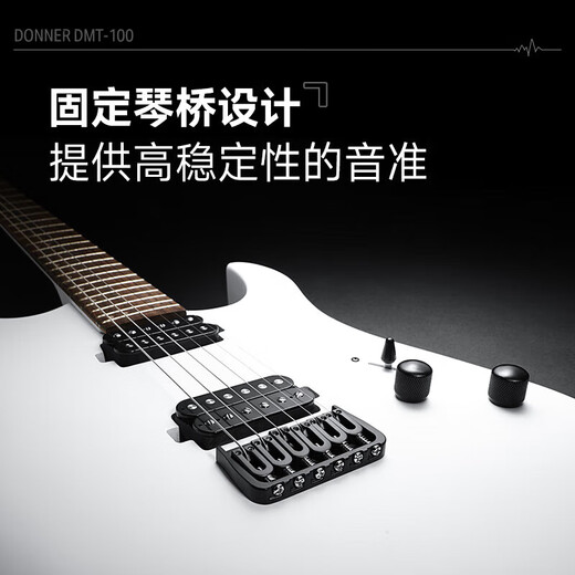 DONNER Electric Guitar DMT-100 Advanced Heavy Metal Electric Guitar Beginner Electric Guitar Set Guitar Rock [Professional Package] Black and White Gradient + Speaker