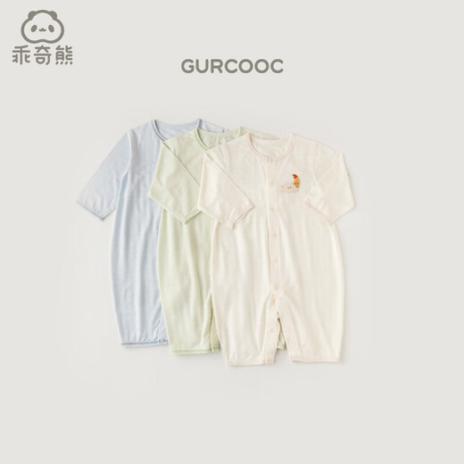 Guiqi Xiong light and refreshing cotton baby summer jumpsuit thin long-sleeved air-conditioned clothing baby stretchy sweatshirt cool feeling