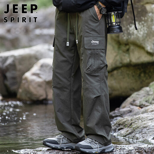 JEEP SPIRIT吉普工装裤男春夏季裤子男士宽松休闲裤伞兵裤 军绿色 XL