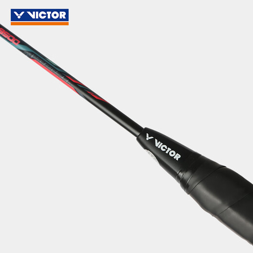 Victor Badminton Racket Single Shot, versión ofensiva ofensiva de nivel de entrada de carbono completo de Challenger 9500/9500PRO RACKET 9500 CD Black-4u roscado