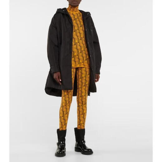 PRADA Luxury Women's Jacquard Wool Blend Leggings mulloured 20 | 46 IT