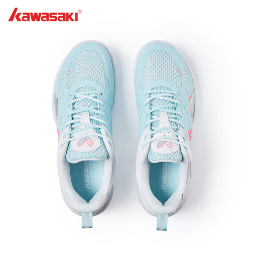 Kawasaki (KAWASAKI) badminton shoes 24 years new men's and women's professional badminton shoes non-slip and anti-torsion sports running tennis shoes ice cream - sea salt blue 43