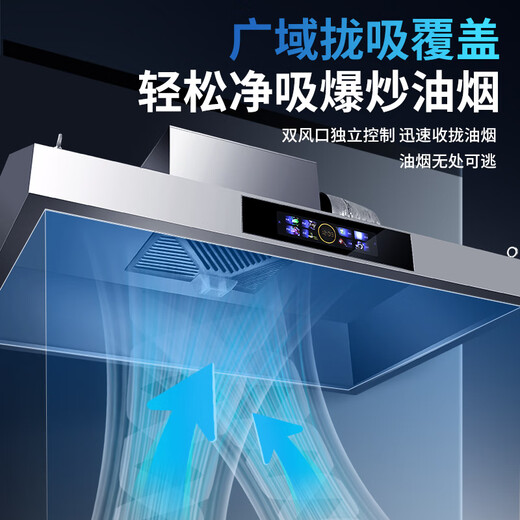 ZHENSHIDAI [Prise en charge Installation sur place] Machine intégrée Purificatrice de hottes commerciales, grande aspiration rurale de terre rurale Stove Firewood Stove Restaurant Canteen Restaurant Férum de Fume en acier inoxydable respectueux de l'environnement 120 * 80 * 45cm (modèle clé 680 Watt Single Van) Self-install (modèle phare)