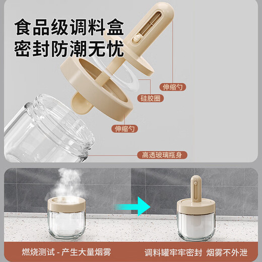 Best Helper Seasoning Jar Seasoning Box Seasoning Bottle Salt Shaker Home Kitchen Sealed Seasoning Box Retractable Spoon Cover Integrated Free Shipping 3 Pack Freely Retractable