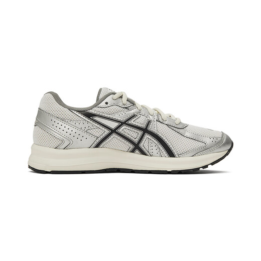ASICS JOG 100S Rétro Mesh polyvalent en cuir artificiel Artificial non-glip Low top Casual Running Shoes Men and Women 1201A967-100 [Silver White] 40.5