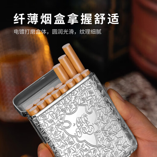 Ruoyan Peaky Blinders three-open metal cigarette case portable Shelby 20-pack slim automatic pop-up silver cigarette holder