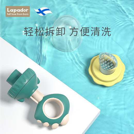 Lapuduo Baby Bite Fruit and Vegetable Bite Bag Little Dinosaur Fruit Food Feeder Baby Bites and Plays with Teething Sticks for Oral Exercise L1 Randy-Green 1 Pack