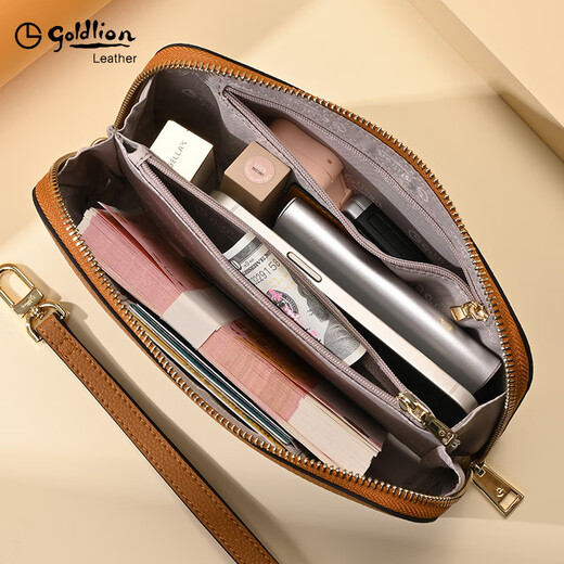 Goldlion Women's Handbag 2025 New Handbag Women's Brand Long Wallet Wallet High-end Luxurious Double Zipper Can Hold Mobile Phone Length 220* Width 115* Thickness 60mm