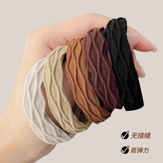 Likashi High Elasticity Hair Tie for Women, Simple and Versatile Hair Tie, Rubber Band, Hair Tie, Hair Accessory, Patterned Black Towel Ring, 15 Pack
