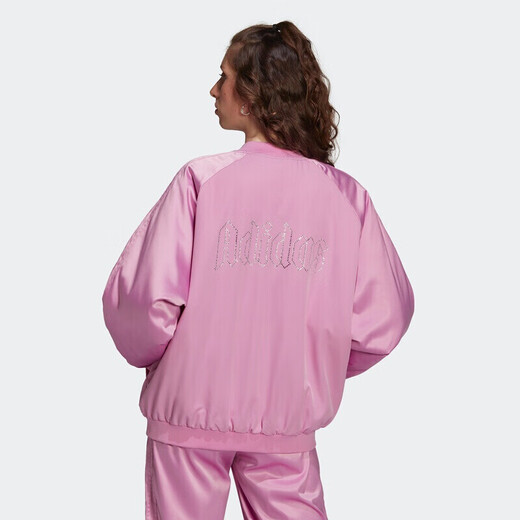 阿迪达斯 三叶草女装运动服宽松透气舒适立领时尚休闲夹克外套 HF9196 淡紫 XS