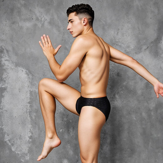 Feiyuweilai (FEIYUWEILAI) Feiyu swimming trunks men's triangle hot spring waterproof women's low-waist professional adult sexy equipment large size sports black M/suitable weight 95-107Jin Jin is equal to 0.5 kg