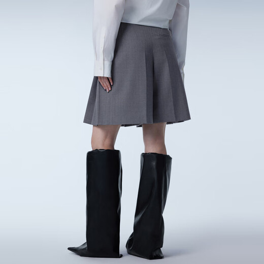 
JNBY/Jiangnan Buddies Spring and Autumn Shorts Women's Pleated Wool Dresses Straight Commuting Lightweight Commuting 5O3E13660 071/Miscellaneous Gray M