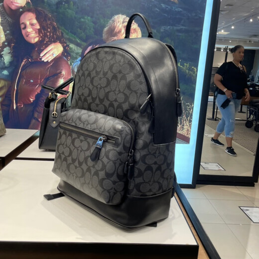 蔻驰（COACH）男士双肩包蔻驰书包16寸电脑包经典旅行包west 27363001 登山包烟灰迷彩C9735 美国直邮