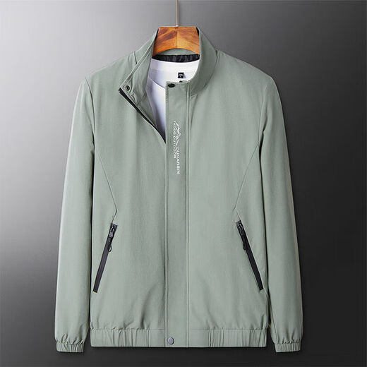 Donkey Fox Autumn Thin Men's Jacket Stand Collar 2024 New Top Spring and Autumn Casual Pilot Jacket D9980 Dark Gray 2XL 130-145Jin [Jin equals 0.5 kg]