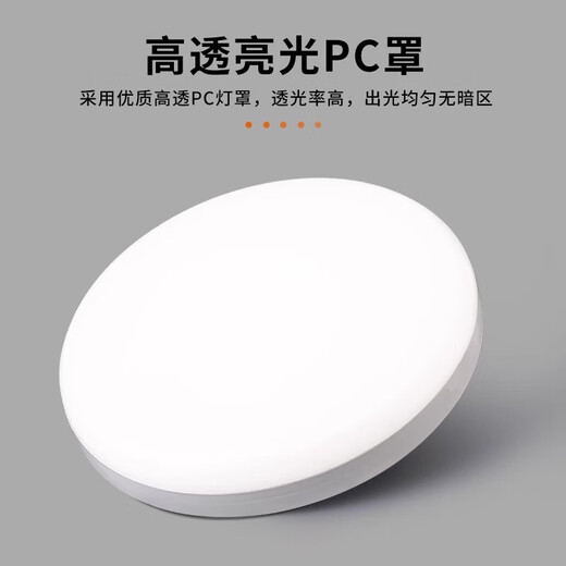 Fanyao waterproof and moisture-proof wall lamp stair corridor balcony indoor and outdoor bathroom lamp ip65 waterproof ultra-thin round white-30w