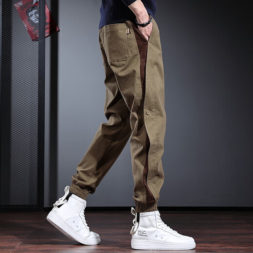 Mode Marke Arbeit Hosen Männer lose Bindungen Freizeithosen Herbst Design Nische Hosen Herrenpersönlichkeit hübsches Harem Hosen grau 2xl
