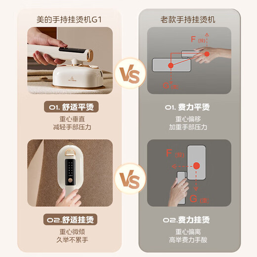 Midea Home Hanging Machine Steam Smart Ironing Machine High-efficiency Mite Removal and Sterilization Handheld Hanging Machine Portable Travel Iron [New Product First Release] 90S Self-Cleaning