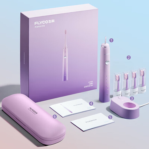 FLYCO Adult Electric Toothbrush, Symphony Series, Couple Model, Intelligent Sonic Vibration, Deep Cleaning, Gum Protection, Soft-bristled Toothbrush, Birthday Gift for Boy and Girl, Chinese Valentine's Day, 2 Pack for Couples, FT7105 Deep Sea Blue + Romantic Pink