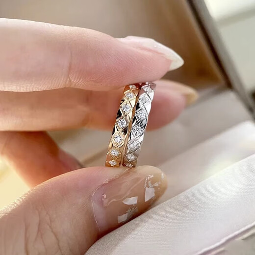 DR GRAFFCARNY 18K gold ring for men coco rhombus classic 18k diamond ins stack wide and narrow version small fragrance niche couple white gold-diamond-width 9MM US size 9 gold store size 18-20